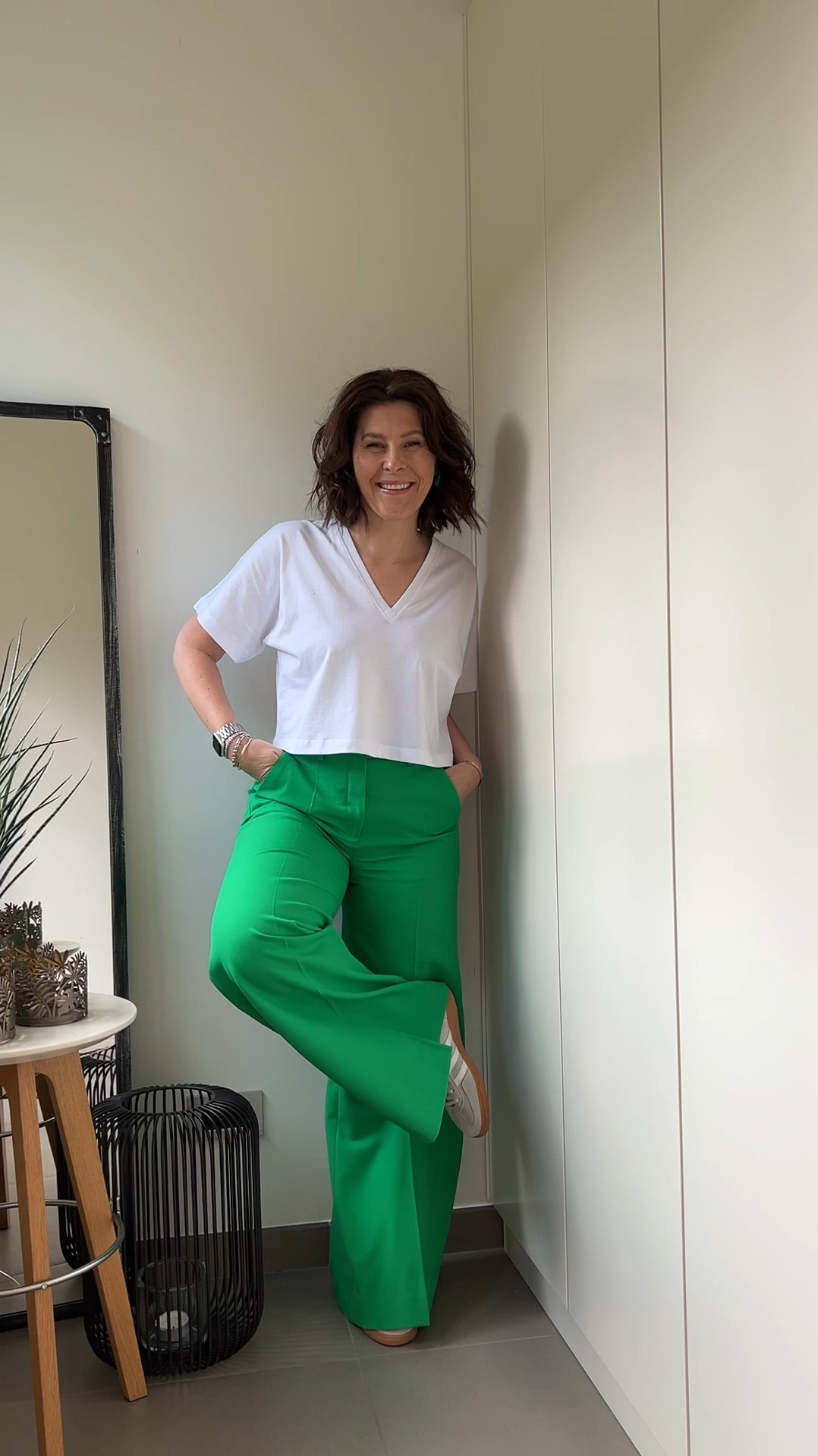 If you would like to add some color into your workwear wardrobe these pants are perfect. 
Wear them with classic white or black tops, go monochrome with green top or be more adventurous and pair them with pale blue. Either way, you will look amazing. 
I wear size 10. 

#LTKStyleTip #LTKOver40 #LTKWorkwear