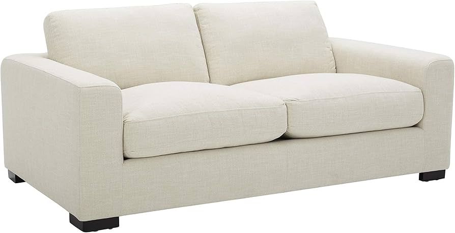Amazon Brand - Stone & Beam Westview Extra-Deep Down-Filled Loveseat Sofa Couch, 75.6"W, Cream | Amazon (US)