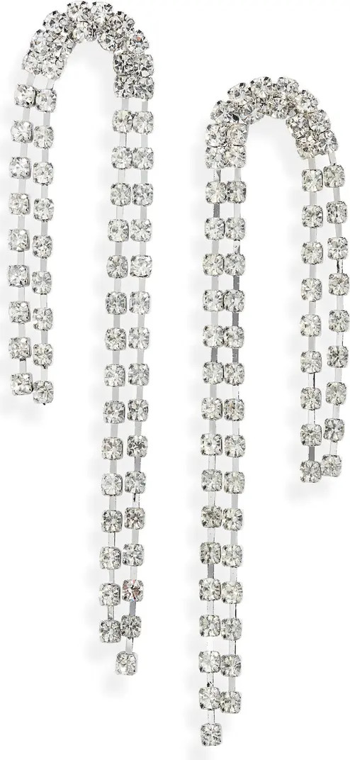 Rhinestone Curved Strand Earrings | Nordstrom