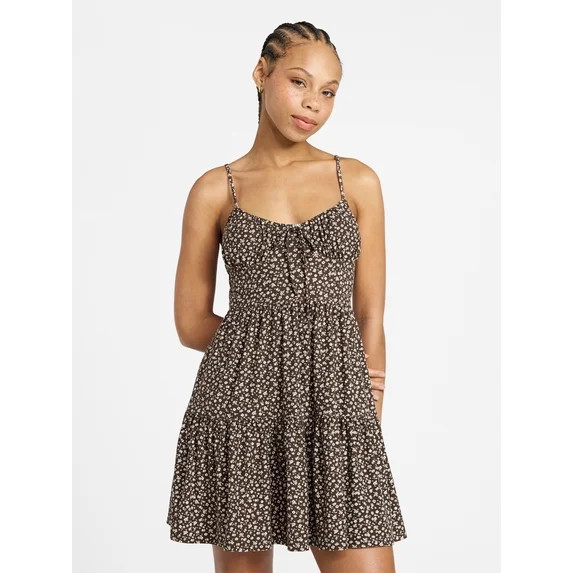 No Boundaries Tiered Mini Dress, Women's & Women's Plus XXS-4X | Walmart (US)