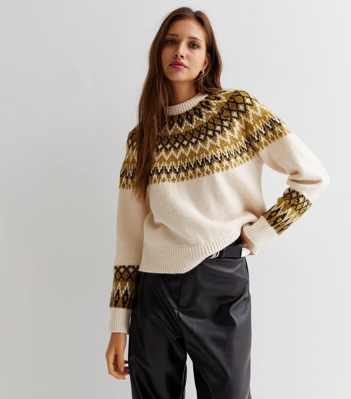 Off White Fair Isle Knit Jumper
						
						Add to Saved Items
						Remove from Saved Items | New Look (UK)