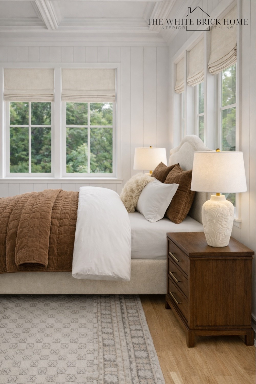 Soft white layers paired with warm, earthy texture and a timeless metal rug create an effortlessly cozy, elevated bedroom that is perfectly pulled together. 
🖤🖤
Bed, bedding, bedroom, cozy bedroom, duvet comforter, table lamp, nightstand, bedroom furniture, primary bedroom bedding, home decor, bedroom design, bedroom decor, bedroom ideas, bedroom neutral, bed frame, upholstered bed, bedroom furniture, modern traditional bedroom, bedroom design ideas, home decor ideas, bedroom decor, pottery barn, pottery barn bedroom, McGee and co 


#LTKHome #LTKSaleAlert #LTKSeasonal