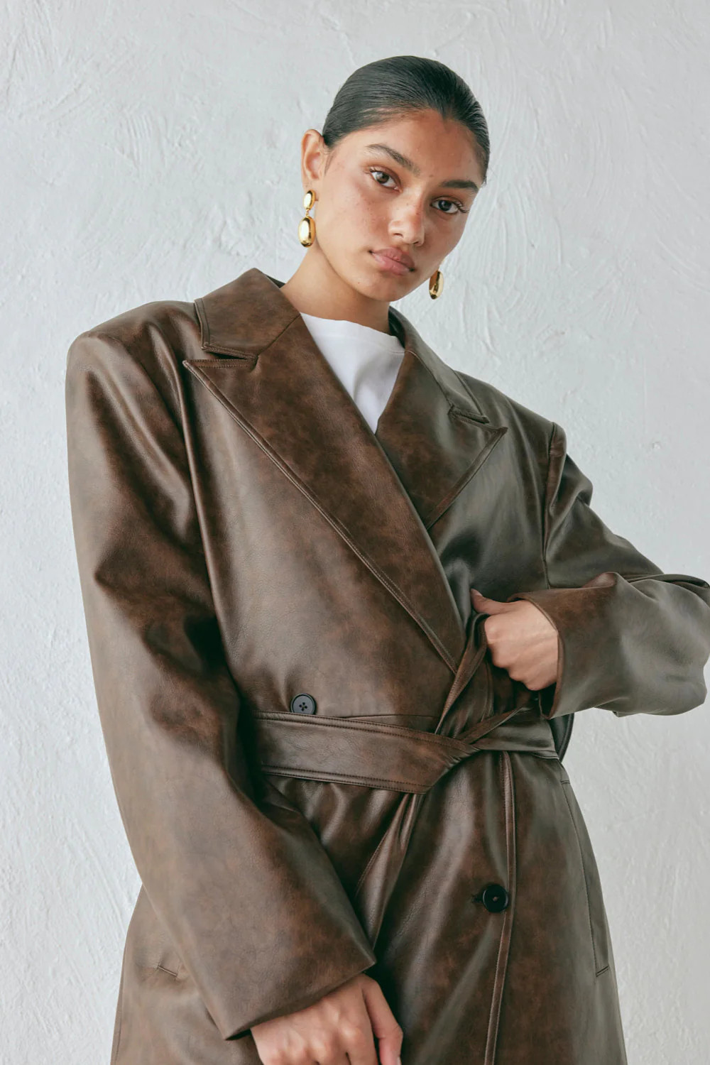 Zoa Trench Coat Coffee | VRG Grl