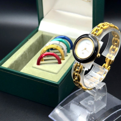 GUCCI Change Bezel Watch Quartz 6 Colors Gold Quartz Vintage Ladies Watch Used  | eBay | eBay US