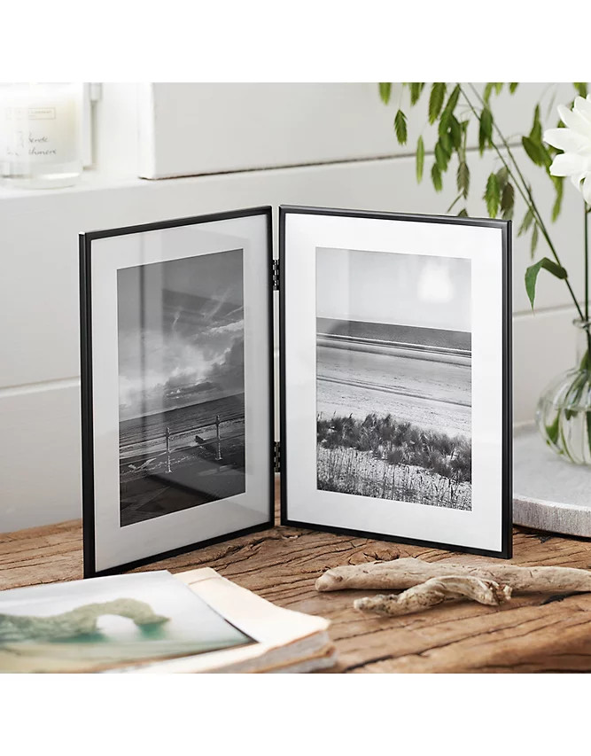 Fine Black Double-Hinged Frame – 5x7” | The White Company UK & ROW