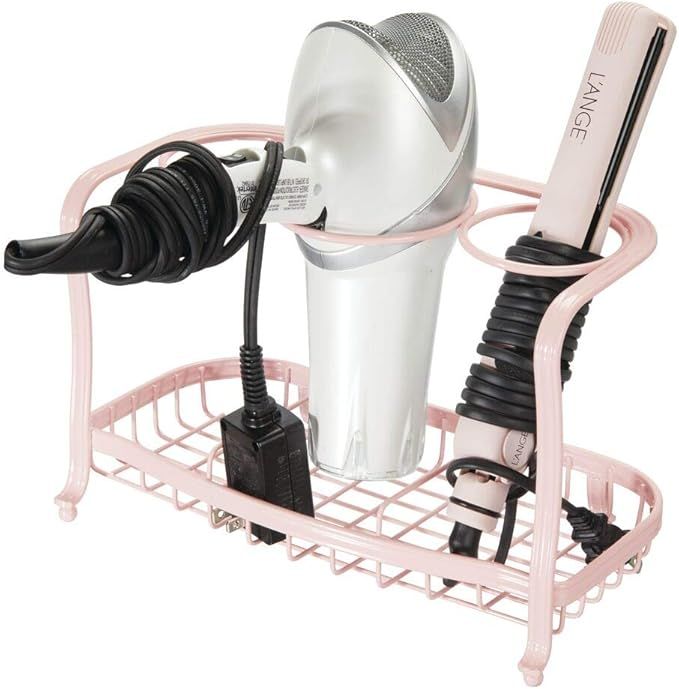 mDesign Metal Hair Care & Styling Tool Organizer Holder - 3 Sections - Bathroom Vanity Countertop... | Amazon (US)