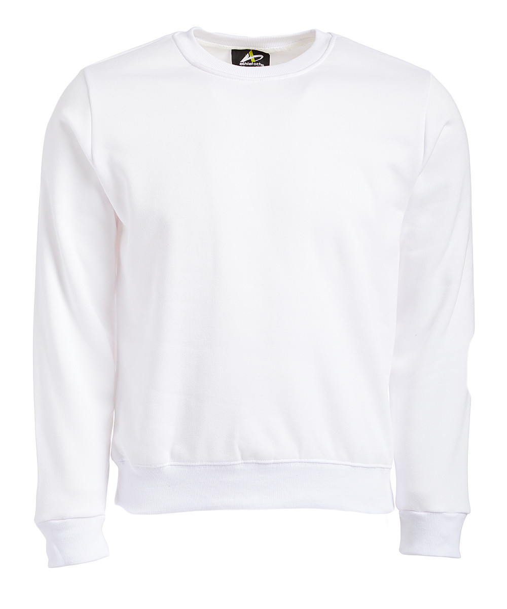 Athletech Men's Sweatshirts and Hoodies WHITE - White Fleece Crewneck Long-Sleeve Top - Men | Zulily