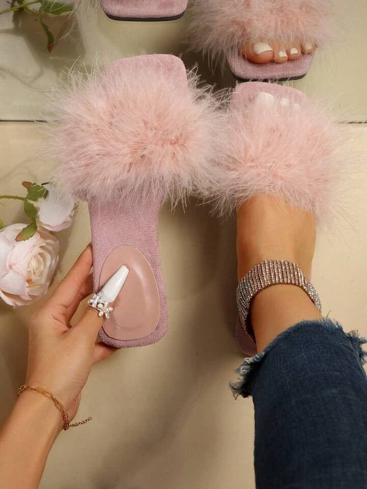 Women's Fashionable And Versatile Flat Slippers With Mesh Design, Suitable For Outdoor Wear | SHEIN