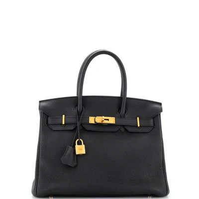 Birkin Handbag Noir Togo with Gold Hardware 30 | Rebag
