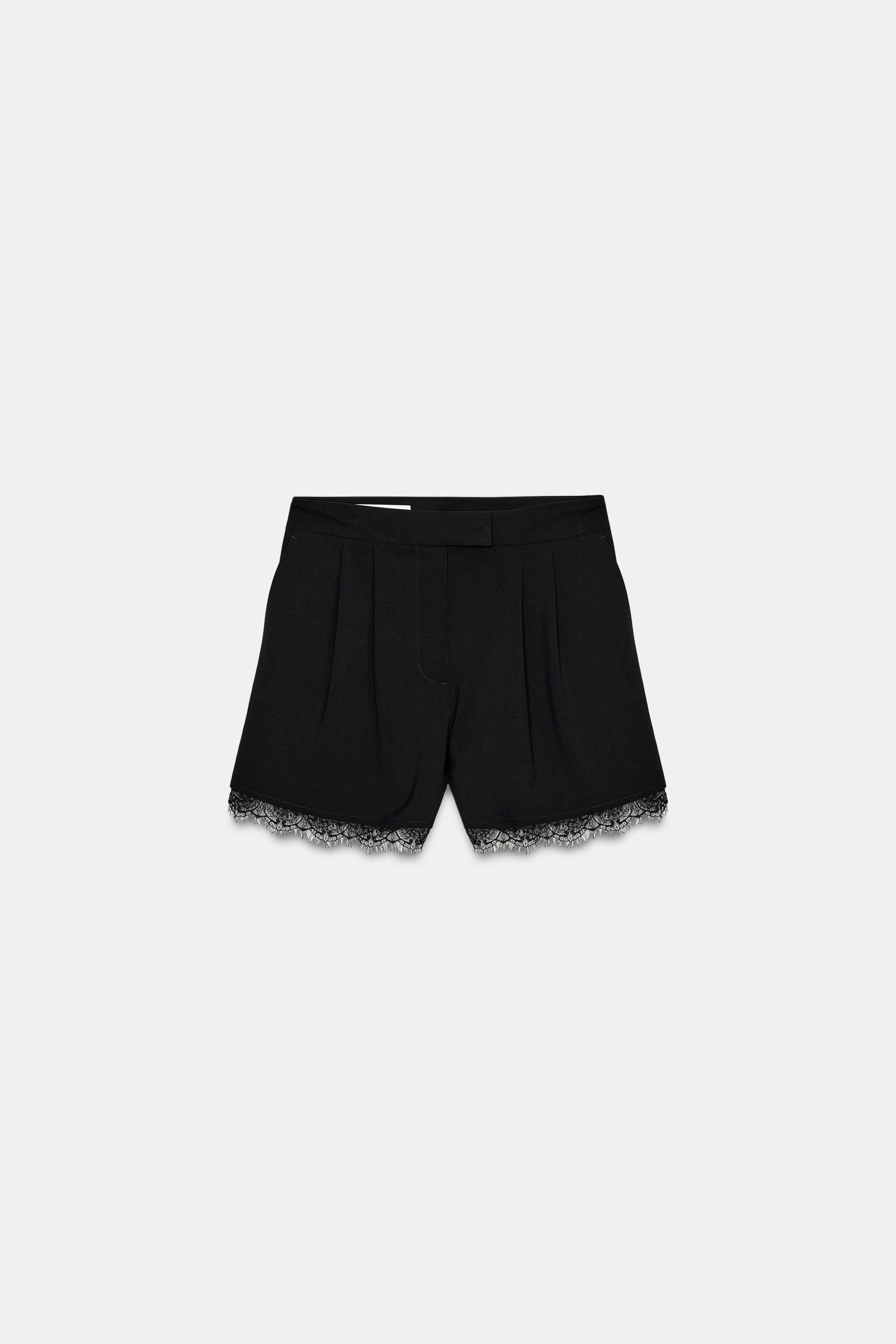 LACE TRIM SHORTS | Zara US