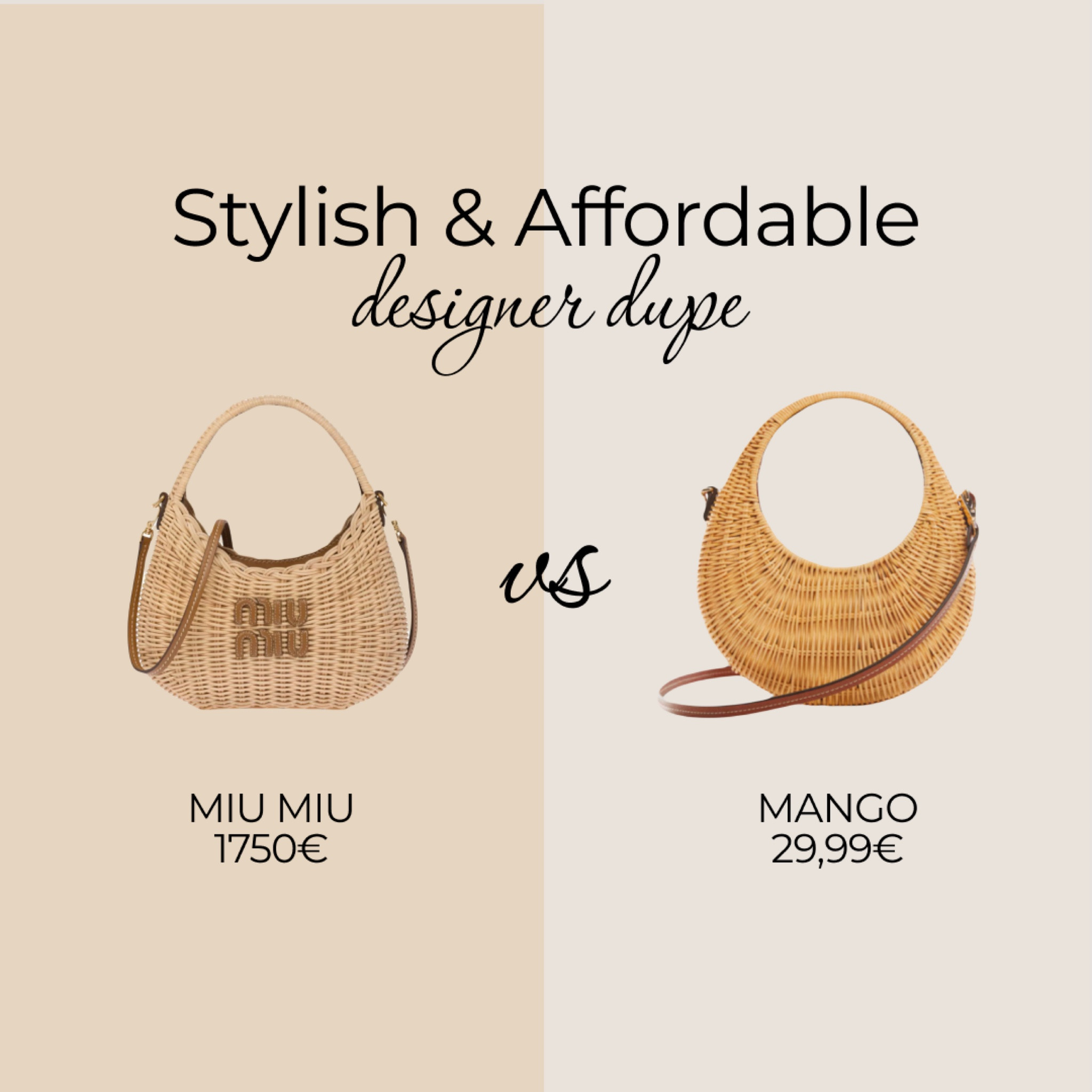 Dupe or not? The best dupe of the moment 🖤 Miu Miu Mini Wander Wicker Hobo Bag vs Mango rattan bag. The last one is on sale now!

#LTKsummer #LTKstyletip #LTKbag