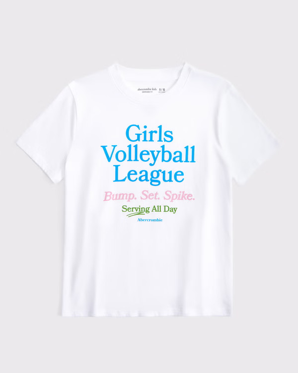 girls oversized graphic logo tee | girls | Abercrombie.com | Abercrombie & Fitch (US)