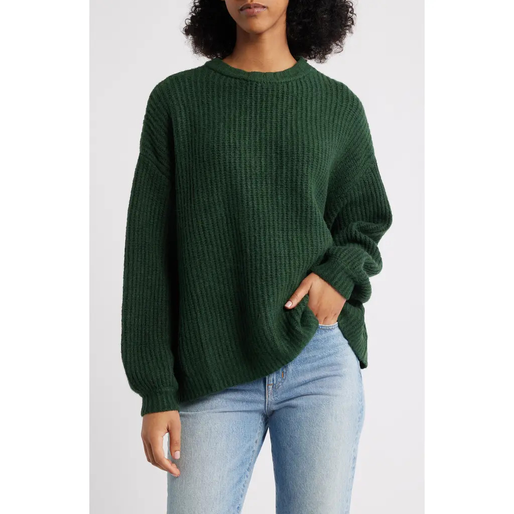 PacSun Alexia Oversize Rib Sweater in Green at Nordstrom, Size Xx-Small | Nordstrom