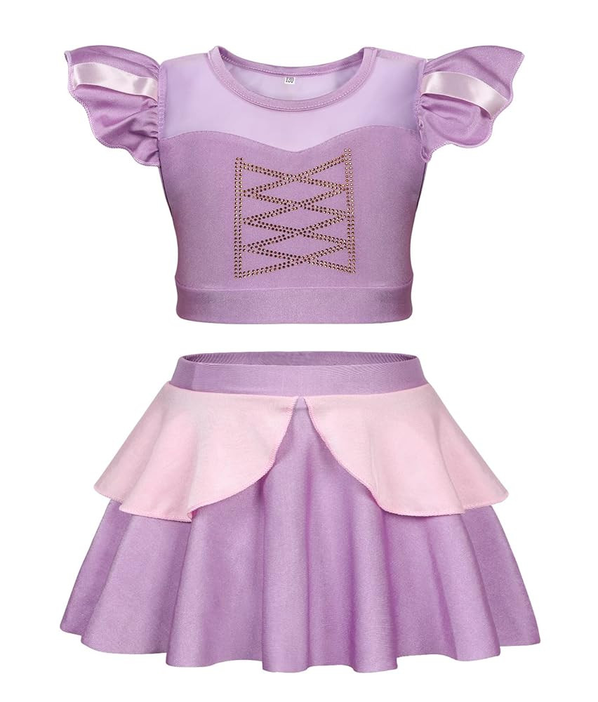 Jurebecia Girls Two Piece Swimsuit Princess Bikini Set Toddle Kids Ruffles Bathing Suit Role Play... | Amazon (US)