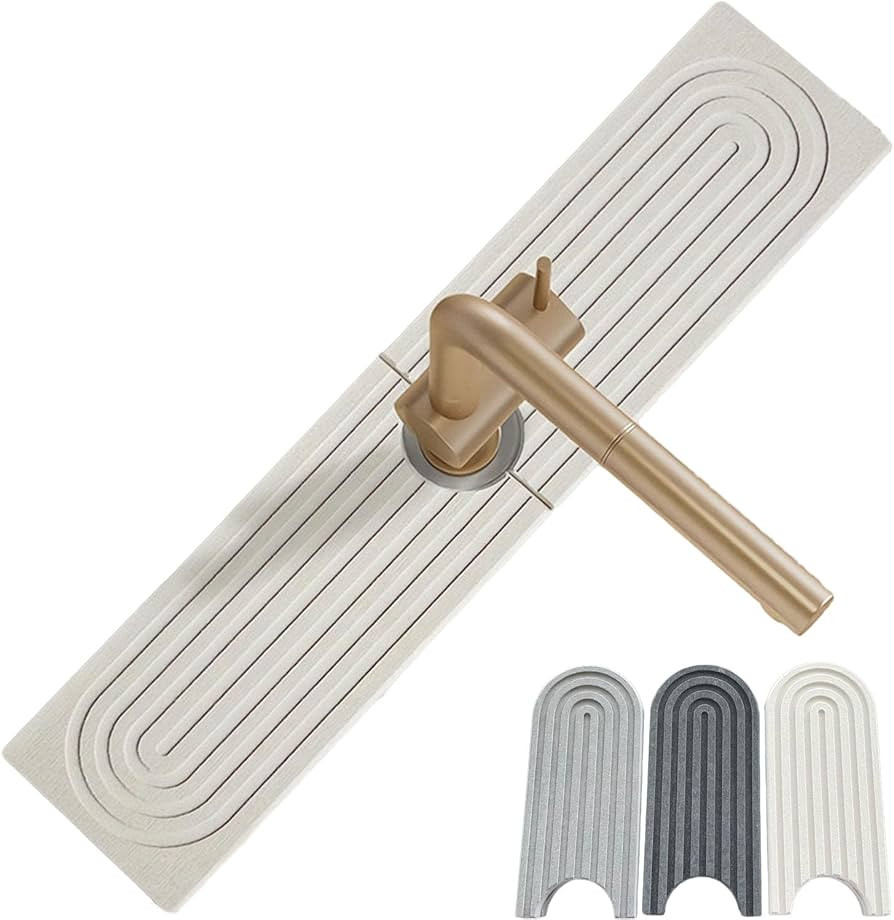 JYEVERC Instant Drying Stone for Tap, Stone Drying Mat for Kitchen Sink, Instant Dry Sink Organiz... | Amazon (UK)