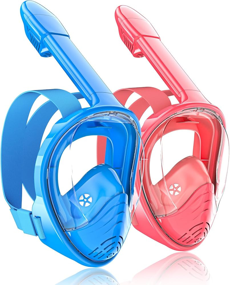 QingSong Kids Snorkel Mask Full Face, Snorkeling Set with Camera Mount, 180 Degree Panoramic View... | Amazon (US)