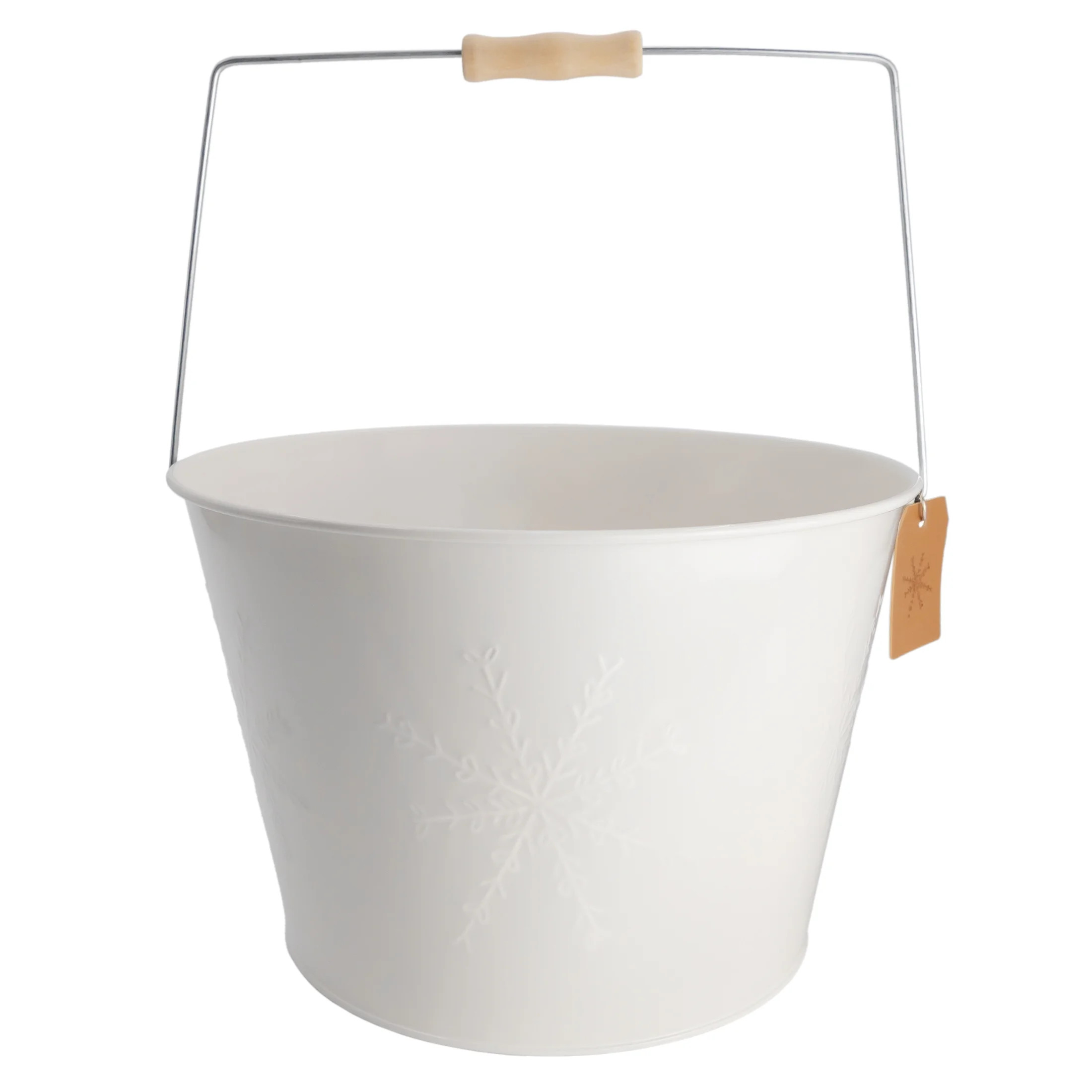 Metal Decorative Pail Christmas Decoration, White, 7", by Holiday Time | Walmart (US)
