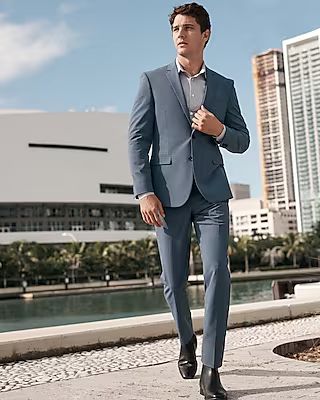 Conscious Edit Extra Slim Dusty Blue Wool-Blend Modern Tech Suit Pant | Express