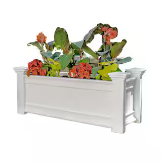 VITA Classic 42 in. L x 16 in. W x 18 in. H Windsor White Vinyl Planter Box VA68214 - The Home De... | The Home Depot