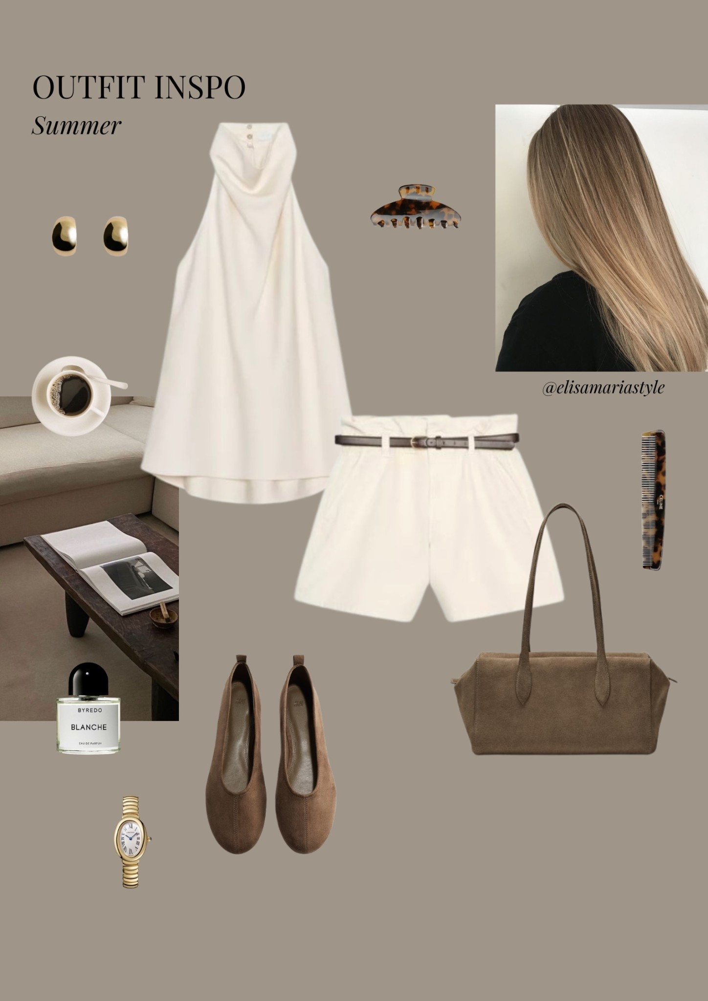 Classy and chic summer outfit idea - suede ballerinas, bag, white satin top and shorts 🤍

#LTKsummer #LTKshoes #LTKstyletip