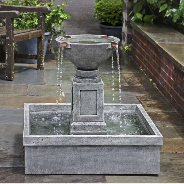 Rittenhouse Concrete Garden Terrace Fountain | Wayfair North America