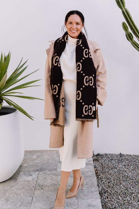 I love this pullover and skirt look. The addition of the coat and scarf or keep you warm throughout winter. 

#LTKaustralia #LTKSeasonal