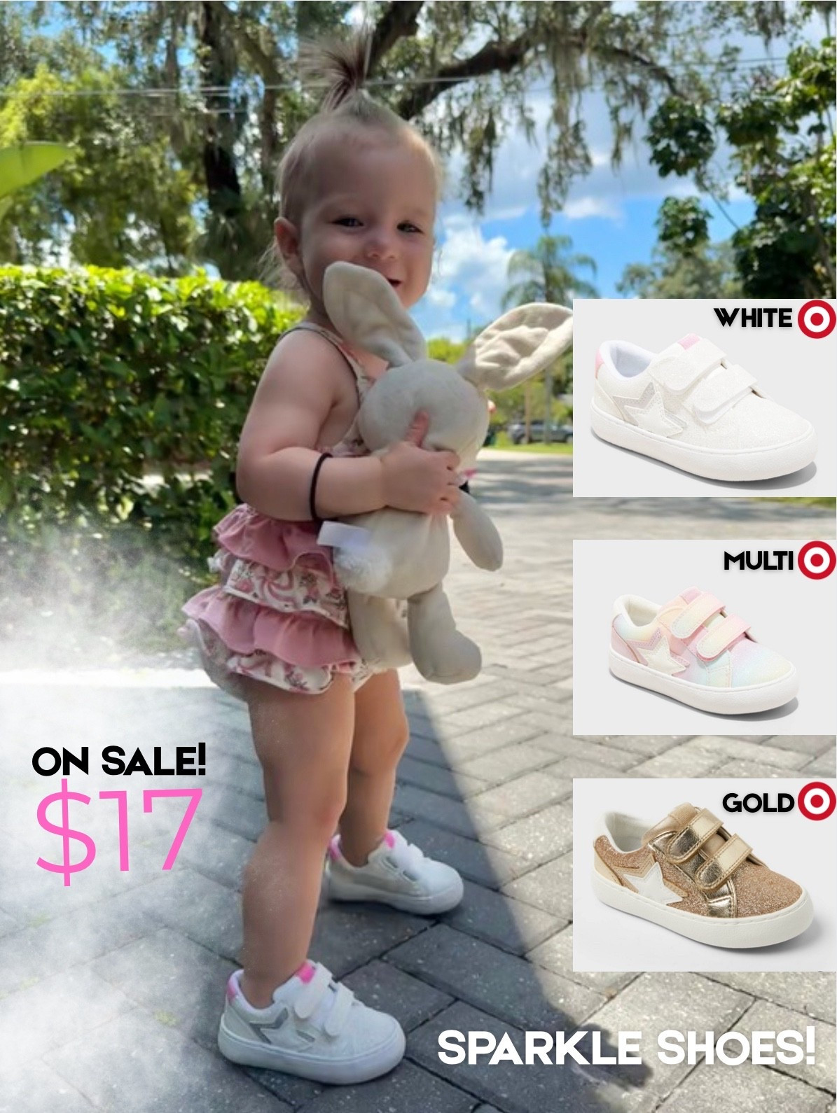 Add a touch of sparkle to your kid's outfit with these Sora Glitter Sneakers from Cat & Jack™. These medium-width sneakers feature a sparkly finish and two straps with a hook-and-loop closure for a snug fit. Designed in a closed round toe, these glitter sneakers are great every day or for special occasions. 

She is 15months wearing a size 5 : True to size - They are a little big on her but she walks perfectly and they are very secure! Nice to have shoes with growing room!

Outfit : #angledear from a local boutique 

#babyshoes #sparklebabyshoes #whitesparkleshoes #15months #12-18months


#LTKFindsUnder50 #LTKBaby #LTKKids