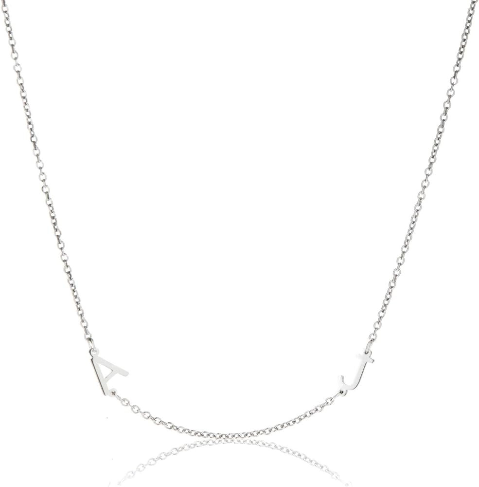Deidreamers Sterling Silver Personalized Mini Letter Initials Necklace | Amazon (US)