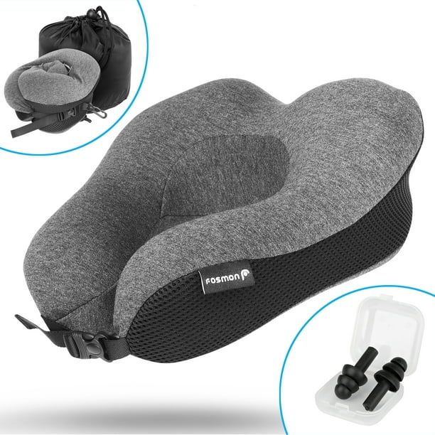 Fosmon Travel Neck Pillow, Soft Comfortable Memory Foam Neck Cushion, Head & Chin Support U-Shape... | Walmart (US)