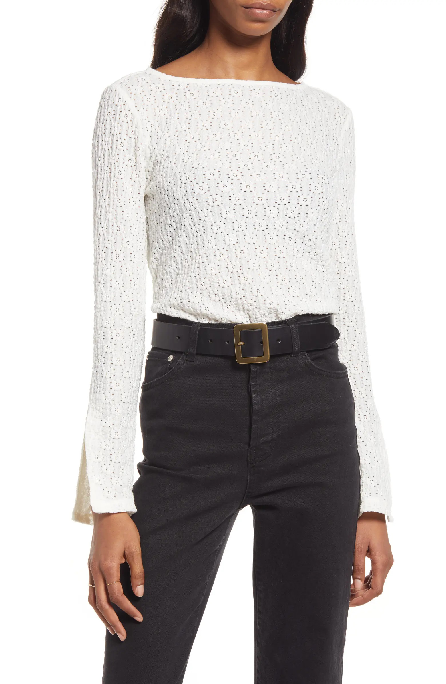 Treasure & Bond Long Sleeve Lace Top | Nordstrom | Nordstrom