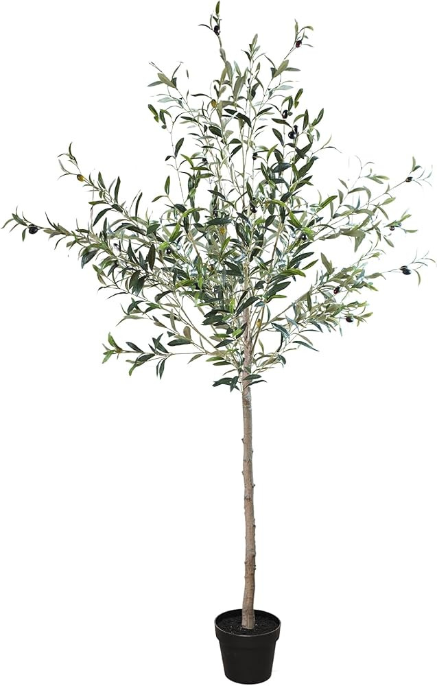 Faux Olive Tree 6FT Artificial Indoor, Fake Olive Tree 72" Tall Large Topiary Artificial Silk Pla... | Amazon (US)