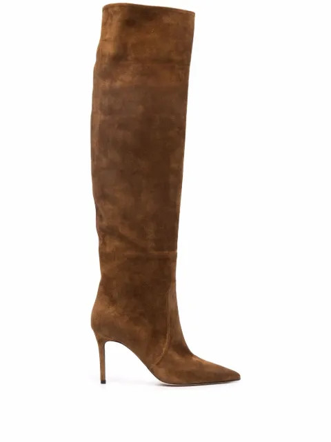 Scarosso x Brian Atwood Carra Suede Boots - Farfetch | Farfetch Global