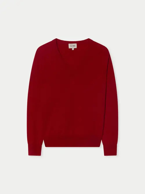 Gobi Cashmere Timeless Cashmere V-Neck Sweater in Chili Pepper at Nordstrom, Size X-Small | Nordstrom