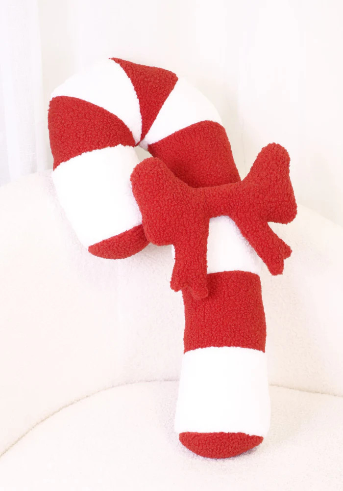 3D Candy Cane with Bow Pillow Pre Order 11-6 | The Styled Collection
