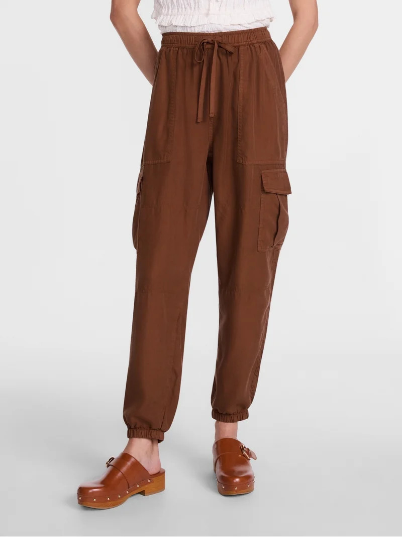 Scenario Women's Soft Fluid Cargo Joggers, 28" Inseam, Sizes XS-XXXL | Walmart (US)