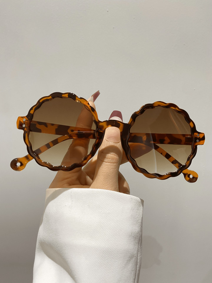 New Vintage Retro Colorful Round Frame Floral Design Fashion Glasses For Women, Outdoor Beach Party Fashion Eyewear Beach Accessories For Women Glasses Shades | SHEIN