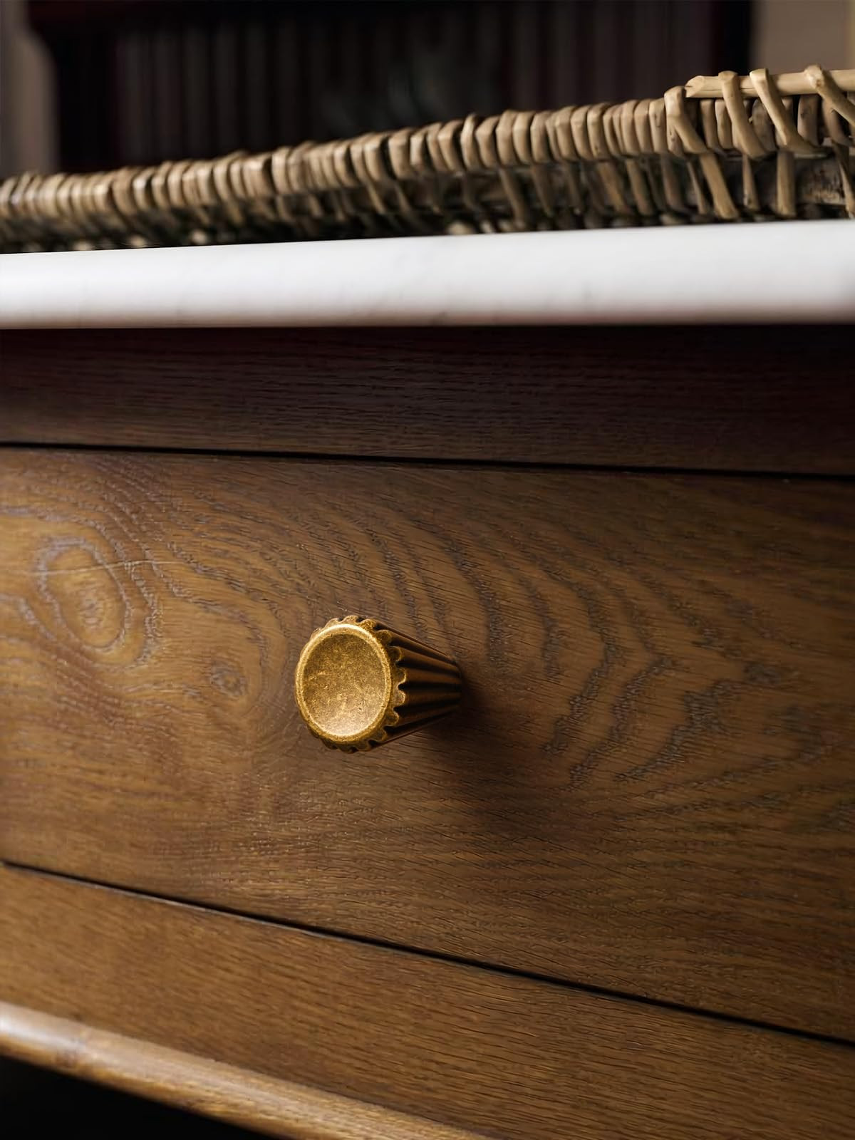 5 Pack Antique Brass Cabinet Knobs Vintage Round Dresser Knobs Kitchen Cupboard Bathroom Drawer K... | Amazon (US)