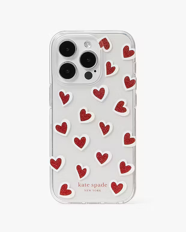 Hearts Glitter iPhone 14 Pro Case | Kate Spade (US)