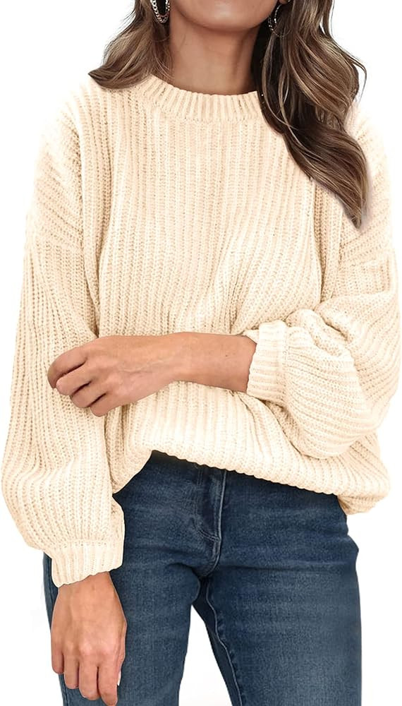PRETTYGARDEN Women's Fashion Sweater Long Sleeve Casual Ribbed Knit Winter Clothes Pullover Sweat... | Amazon (US)