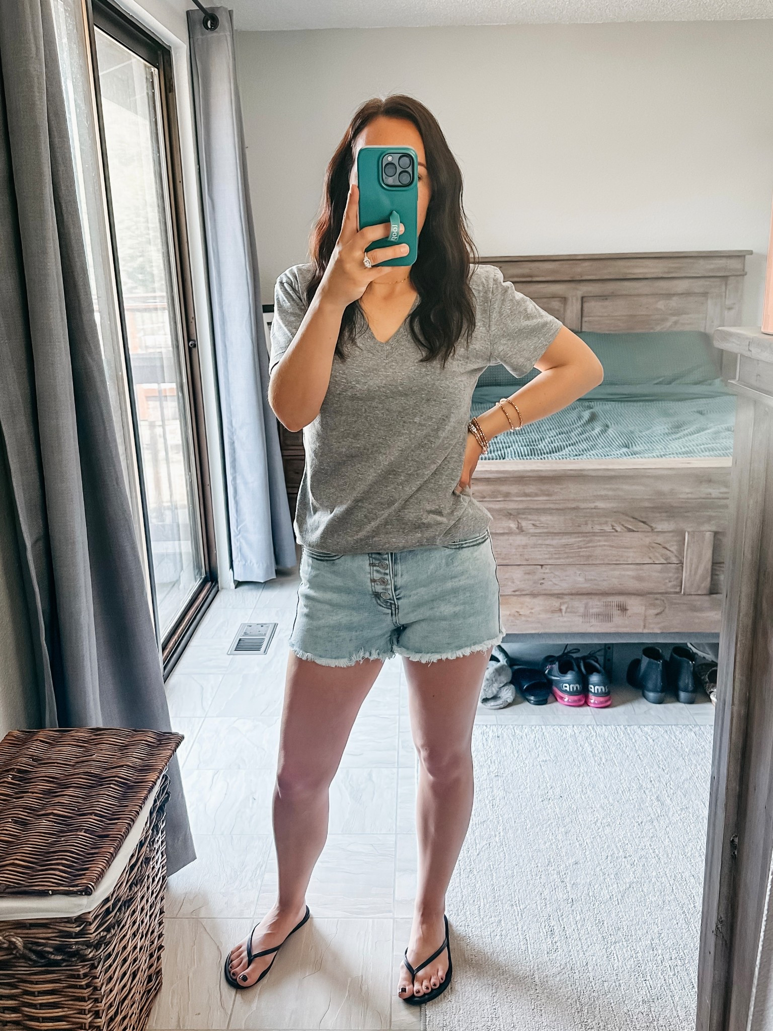Perfect everyday summer outfit! 
Shorts + T + flips and I’m good!
😆☀️😎 
#summer #summeroutfit #shorts #tshirt #flipflops #sandals #comfortable #like #comment #save #share #follow 

#LTKFindsUnder100 #LTKFindsUnder50 #LTKSeasonal