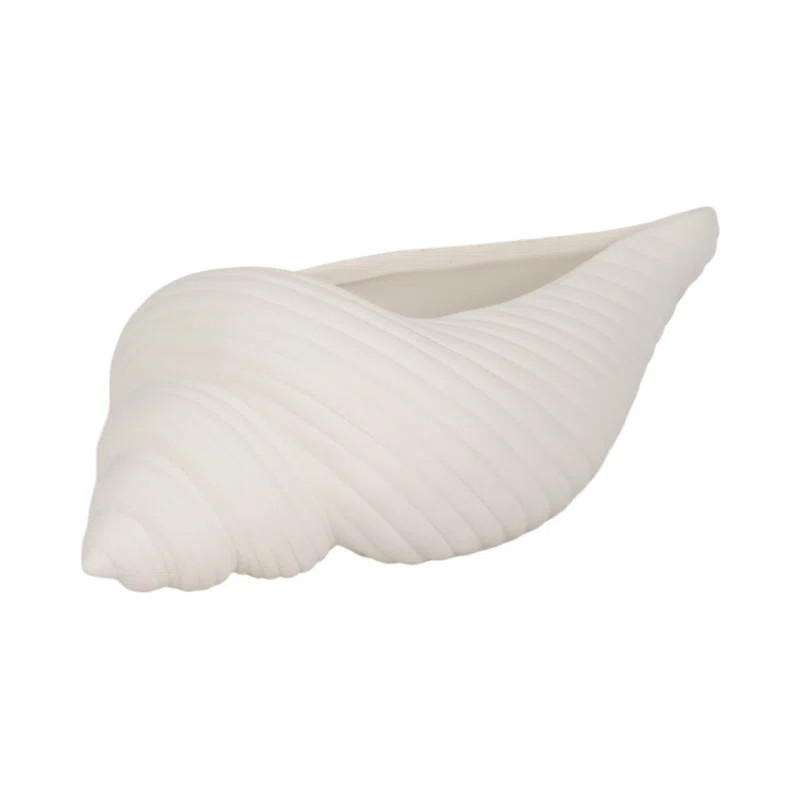 Highland Dunes Stoneware White Coastal Novelty Shell Planter | Wayfair | Wayfair North America