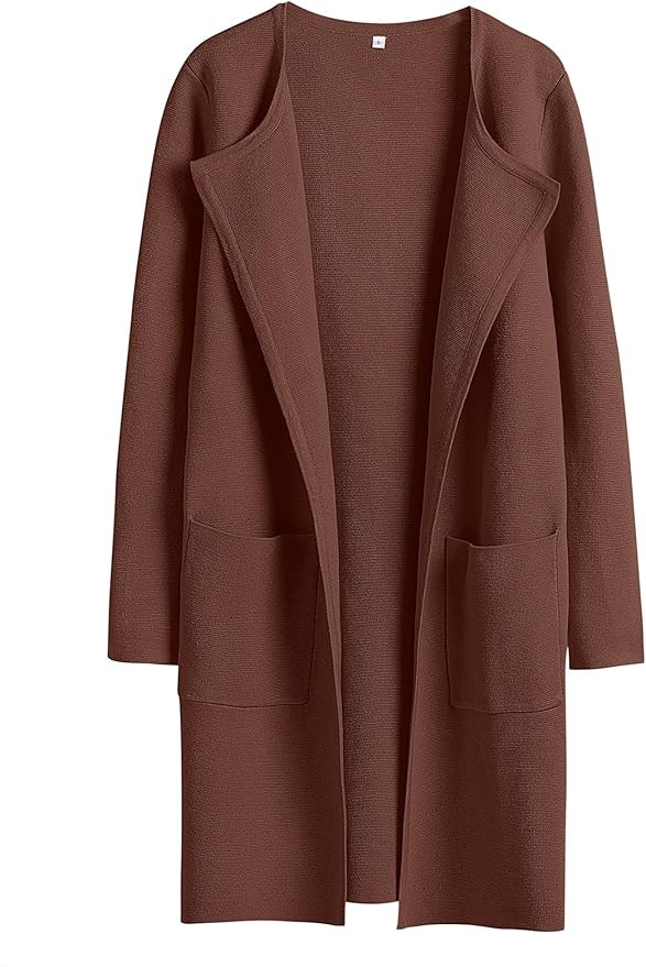 ANRABESS Womens Cardigan Sweater Open Front Knit Long Coatigan Dressy Casual Jacket Coat 2025 Fal... | Amazon (US)