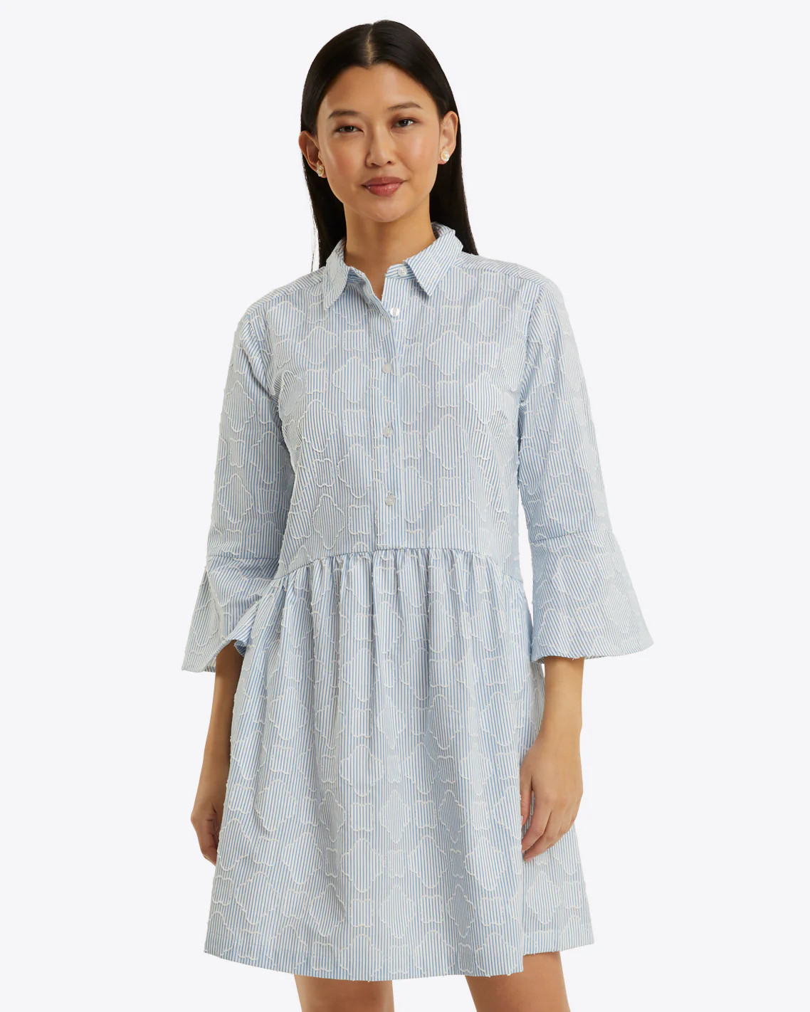 Sheena Shirtdress in Textured Stripe | Draper James (US)