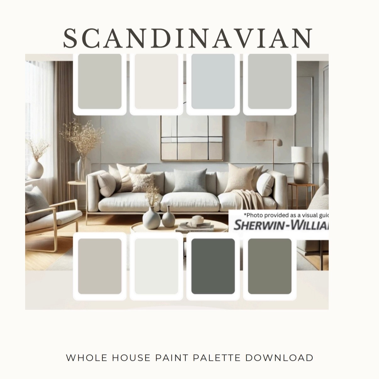 There’s something about Scandinavian simplicity that just feels like exhale energy.

This palette was created for the woman who wants her home to feel calm, intentional, and timeless — not busy, not trendy, not overwhelming. Soft grays, crisp whites, and balanced neutrals that flow effortlessly from walls to trim to cabinetry.

It’s minimal, but not cold.
It’s cozy, but still clean.
It’s modern, but completely livable.

If you’ve ever stood in the paint aisle feeling stuck between “too warm” and “too cool,” this is your no-guesswork solution. Every color works together, so your home feels cohesive from room to room.

Scandinavian simplicity isn’t about less for the sake of less.
It’s about creating space to breathe. 🤍

⸻

#ScandinavianDesign
#NeutralPaintColors
#SherwinWilliamsColors
#TimelessInteriors
#CozyMinimalism