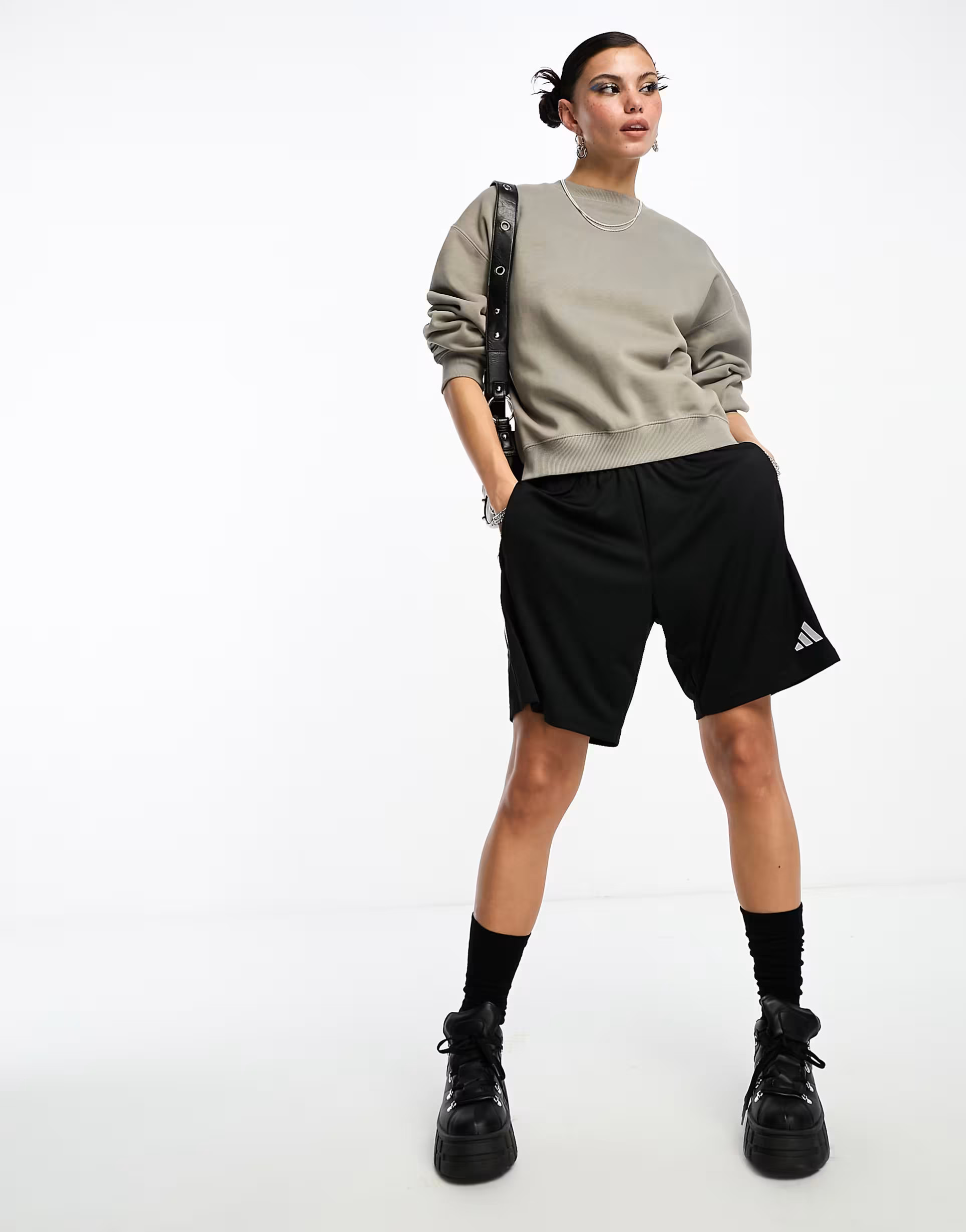 Weekday Essence standard fit sweatshirt in mole brown | ASOS | ASOS (Global)