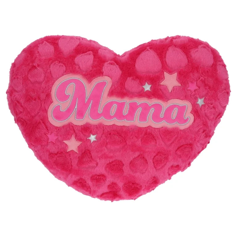 Large Mama Plush Heart Pillow, Pink, 19" x 15", Mother's Day by Way To Celebrate | Walmart (US)