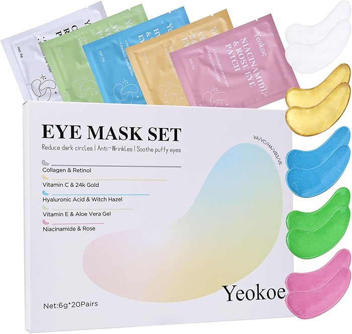 Amazon.com: Yeokoe Under Eye Patches for Dark Circles,Eye Mask for Puffy Eyes With Collagen,Retin... | Amazon (US)