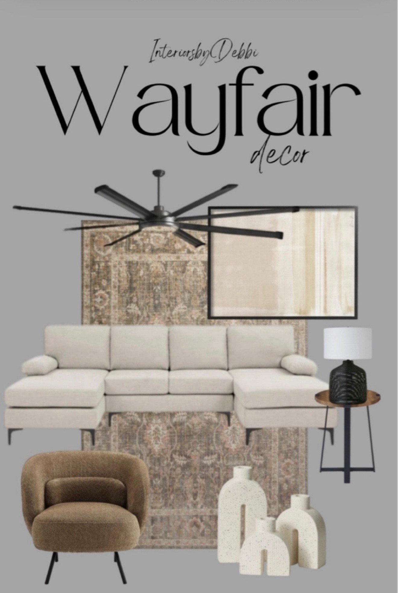 Family Room Decor
Ceiling fan, area rug, framed art, chaise sofa, end table, table lamp, accent chair, accessories, budget friendly, neutral decor, transitional decor, home decor, home finds, wayfair finds #wayfair



#LTKHome #LTKSeasonal