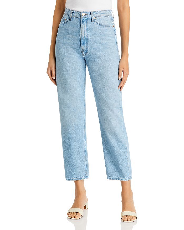 High Waist Double Stack Ankle Straight Leg Jeans in Just A Nib | Bloomingdale's (US)