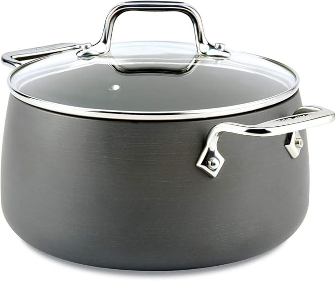 All-Clad HA1 Hard Anodized Nonstick Stockpot 4 Quart Induction Oven Broiler Safe 500F, Lid Safe 3... | Amazon (US)